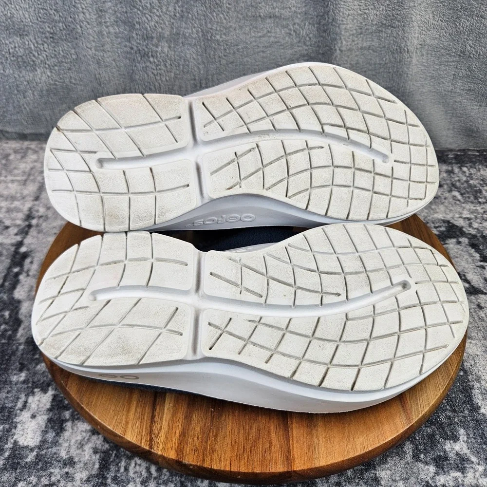 OOFOS OOcoozie Mule Mens Size 10 Blue White Casual Classic Sip On Recovery Shoes